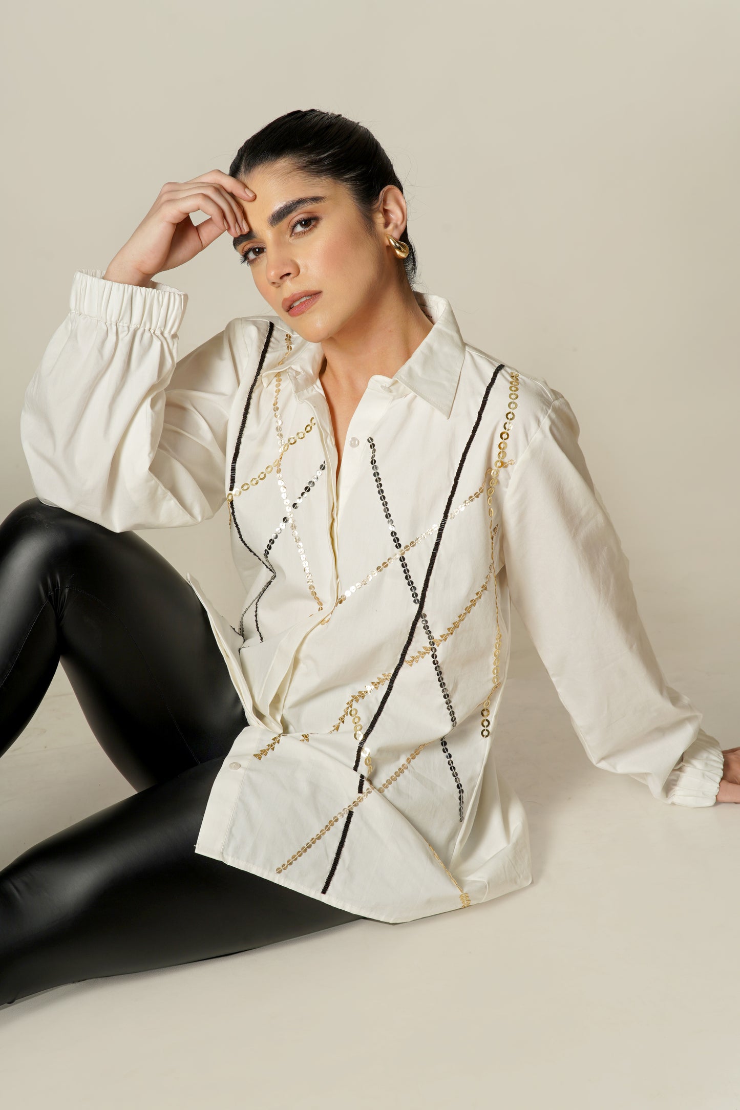 Ellen Sequin Stripe Shirt