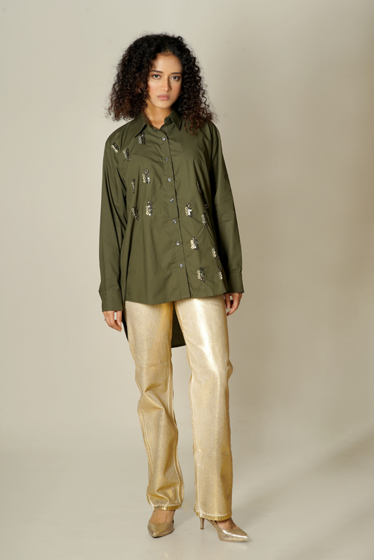 Izrah Ring & Sequin Shirt