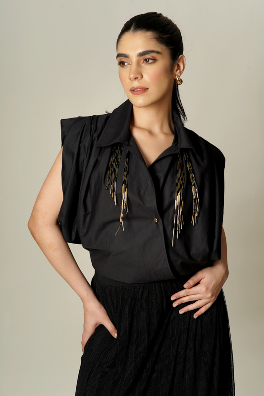 Khloe Overlap Necklace Shirt
