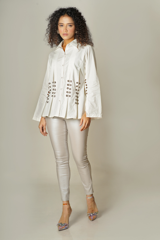 Vera ring pleate shirt